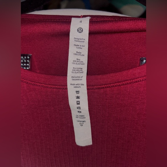 COPY - Lululemon Ebb to Street Long Sleeve Waist Length Size 4 In Pomegranate - Picture 5 of 5